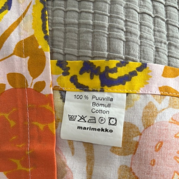 Marimekko Floral Orange and Yellow Cotton Runner - Picture 4 of 6